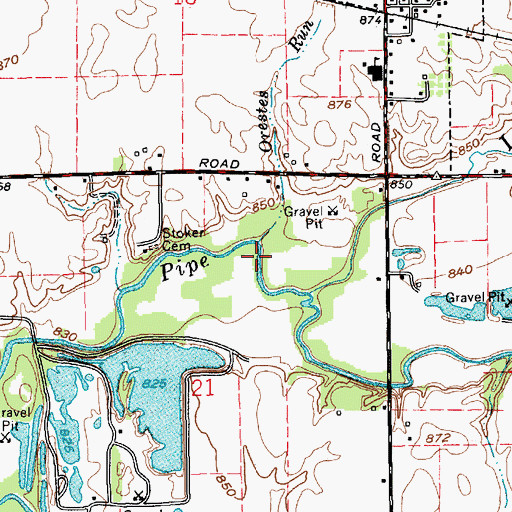 Topographic Map of Orestes Run, IN