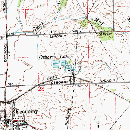 Topographic Map of Osborne Lakes, IN