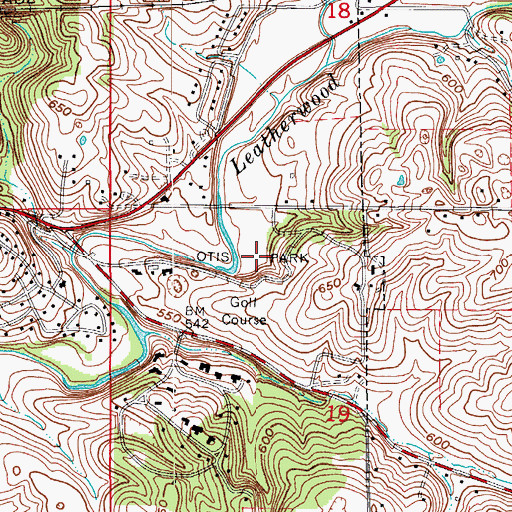 Topographic Map of Otis Park, IN