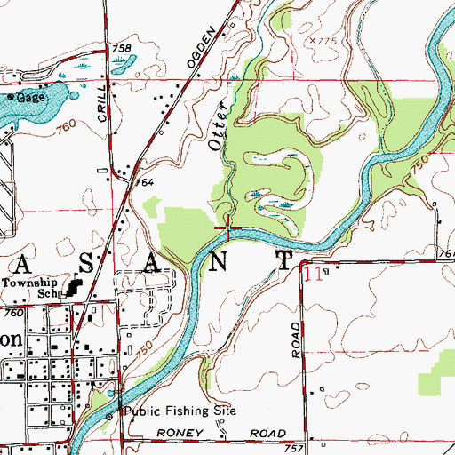 Topographic Map of Otter Creek, IN