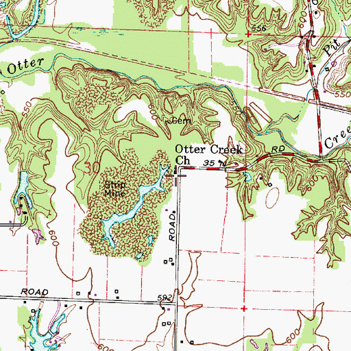 Topographic Map of Otter Creek Church, IN