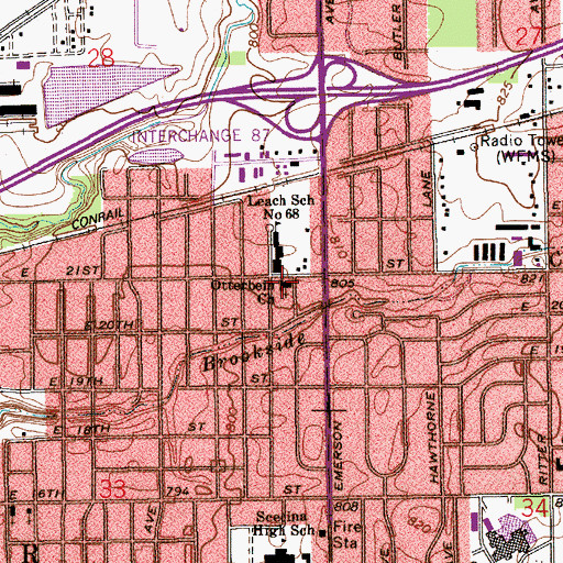 Topographic Map of Otterbein United Methodist Church, IN