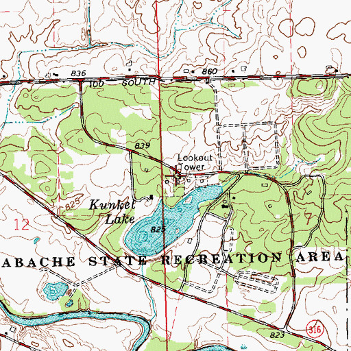 Topographic Map of Ouabache State Park, IN