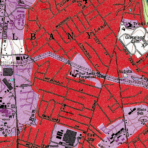 Topographic Map of Our Lady of Perpetual Help School, IN