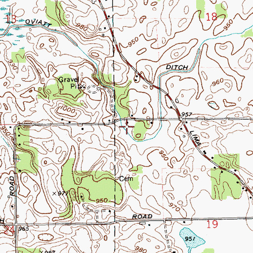 Topographic Map of Oviatt Ditch, IN