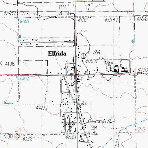 Topographic Map of Elfrida, AZ