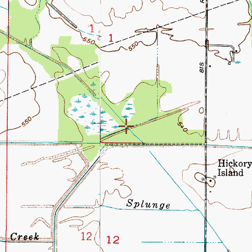 Topographic Map of Owl Creek, IN