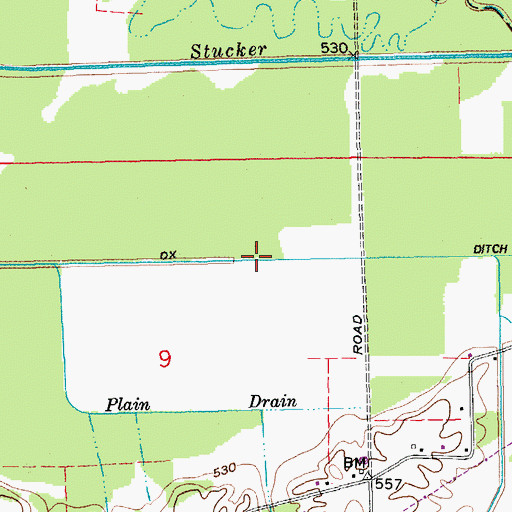 Topographic Map of Ox Ditch, IN