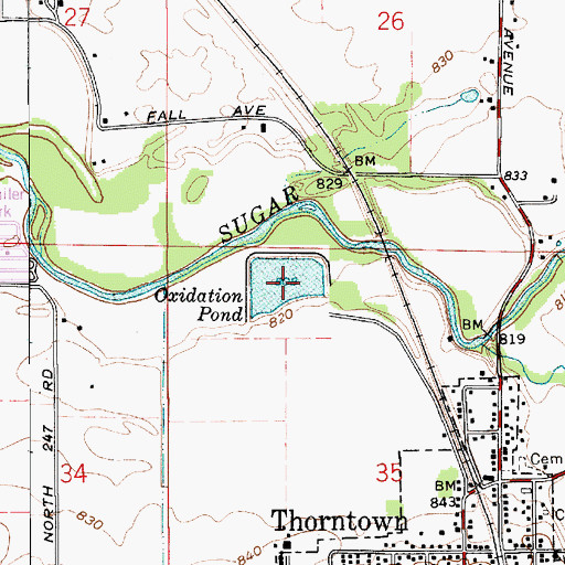 Topographic Map of Oxidation Pond, IN