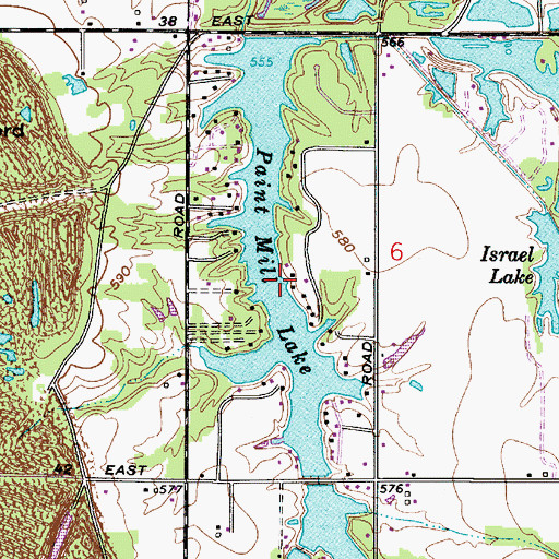 Topographic Map of Paint Mill Lake, IN