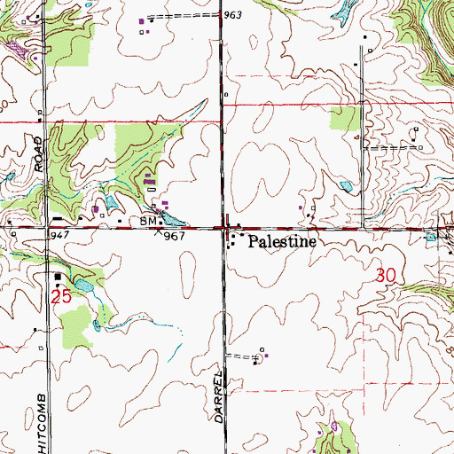 Topographic Map of Palestine, IN