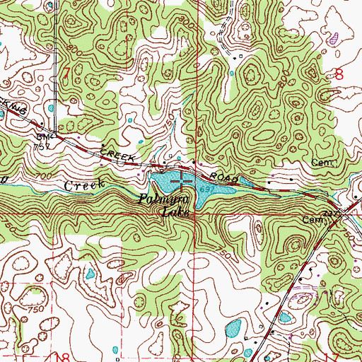 Topographic Map of Palmyra Lake, IN