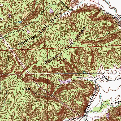 Topographic Map of Panther Lick Ridge, IN