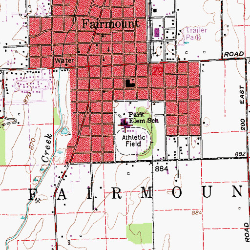 Topographic Map of Park Elementary School, IN