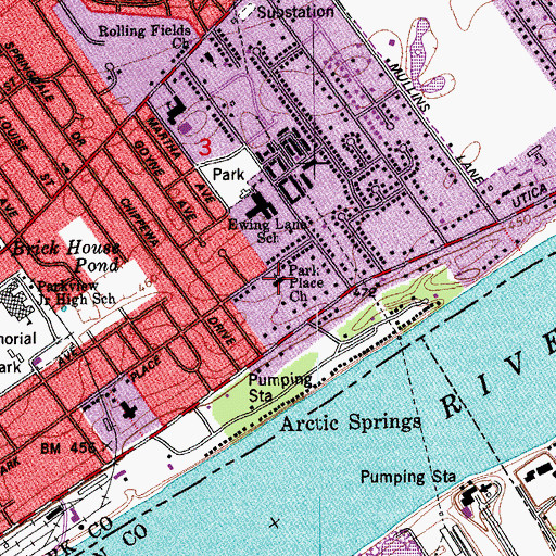 Topographic Map of Park Place Church, IN