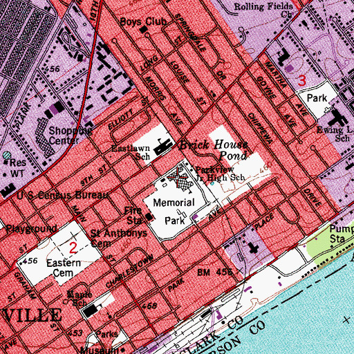Topographic Map of Parkview Junior High School, IN