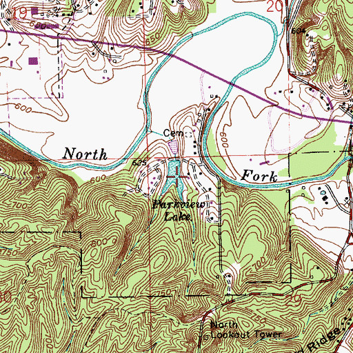 Topographic Map of Parkview Lake, IN