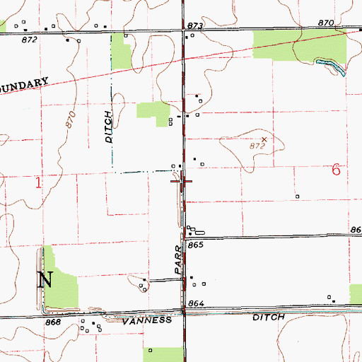 Topographic Map of Parr Ditch, IN