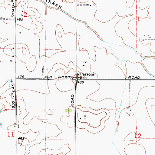 Topographic Map of Parsons School, IN