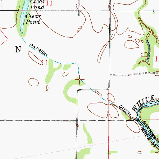 Topographic Map of Patrick Ditch, IN