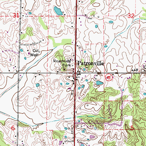 Topographic Map of Patronville, IN
