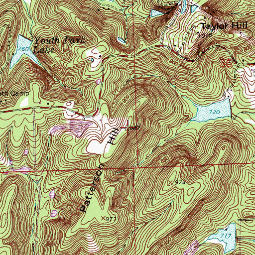 Topographic Map of Patterson Hill, IN