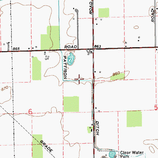 Topographic Map of Pattison Ditch, IN