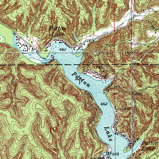 Topographic Map of Patton Lake, IN