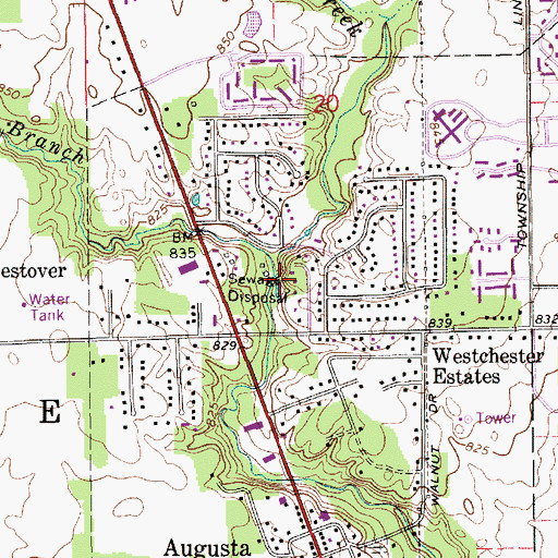 Topographic Map of Payne Branch, IN