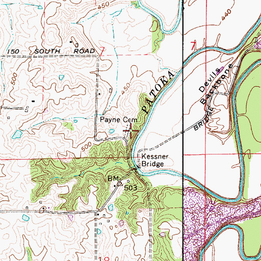 Topographic Map of Payne Cemetery, IN