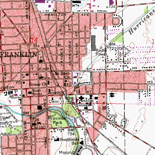 Topographic Map of Paynes School, IN