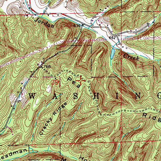 Topographic Map of Pea Ridge, IN