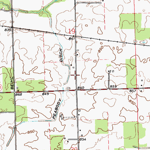 Topographic Map of Peabody Ditch, IN