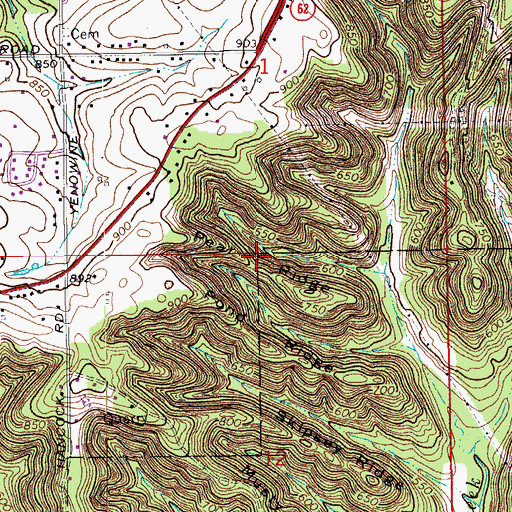 Topographic Map of Pear Ridge, IN