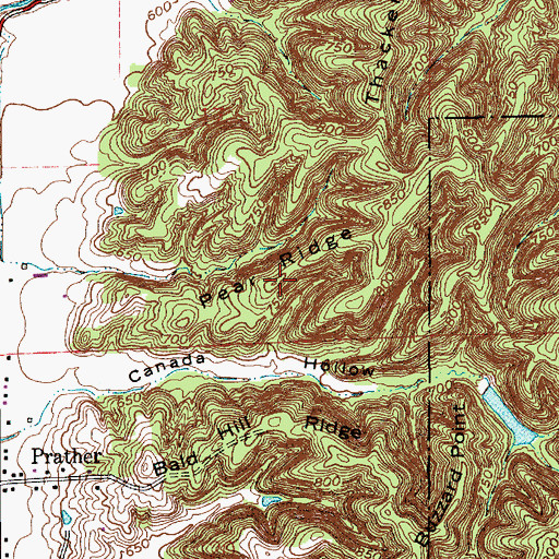 Topographic Map of Pear Ridge, IN