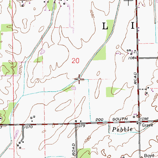 Topographic Map of Pebble Run, IN