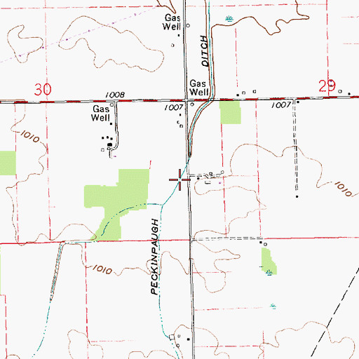 Topographic Map of Peckinpaugh Ditch, IN