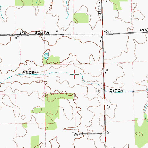 Topographic Map of Peden Ditch, IN