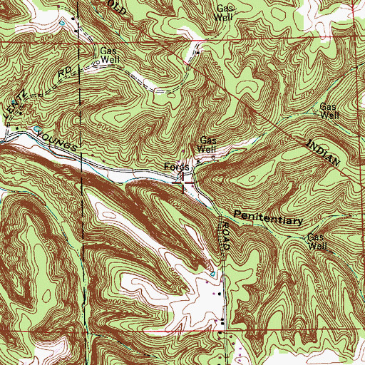 Topographic Map of Penitentiary Hollow, IN