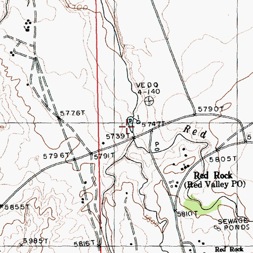 Topographic Map of Standing Redrock Creek, AZ