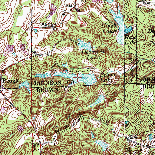 Topographic Map of Peoga Lake, IN