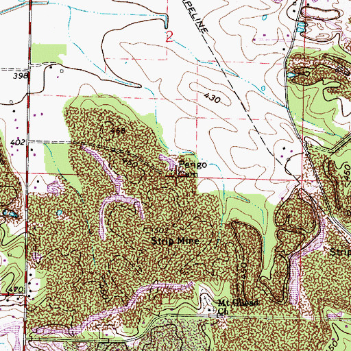 Topographic Map of Perigo Cemetery, IN