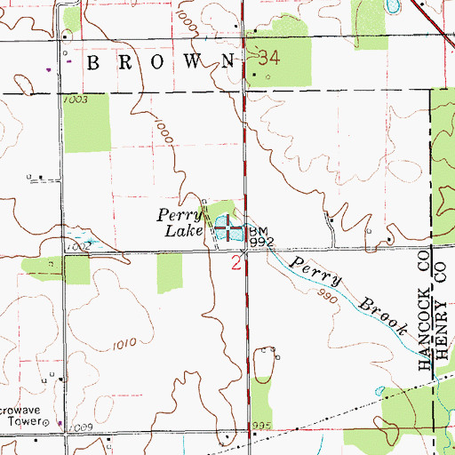 Topographic Map of Perry Lake, IN