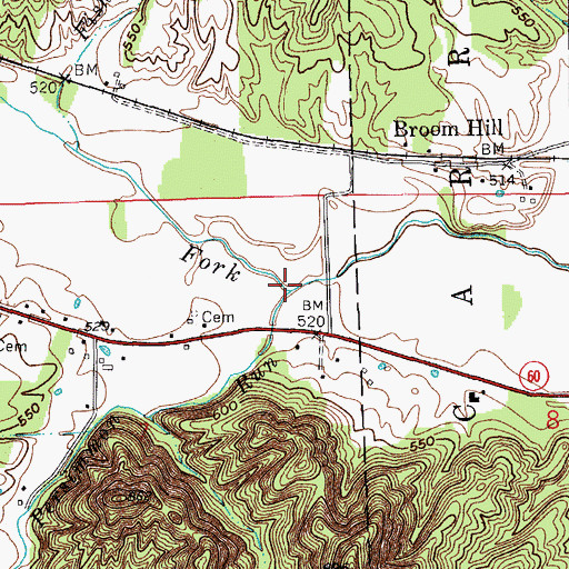 Topographic Map of Persimmon Run, IN