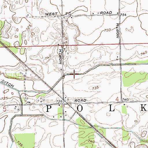Topographic Map of Peter Sarber Ditch, IN