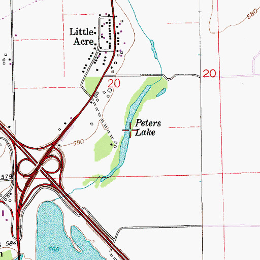 Topographic Map of Peters Lake, IN