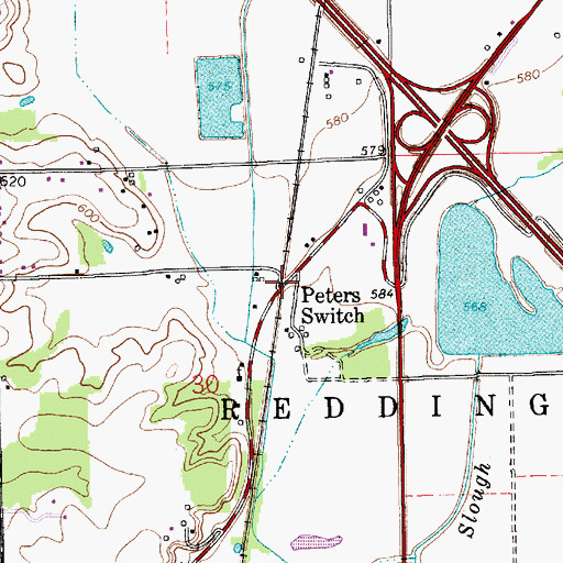 Topographic Map of Peters Switch, IN