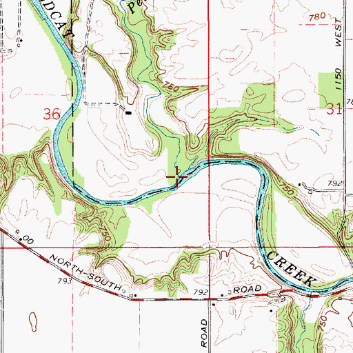 Topographic Map of Petes Run, IN