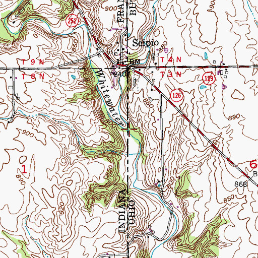 Topographic Map of Phillips Creek, IN