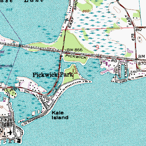 Topographic Map of Pickwick Park, IN